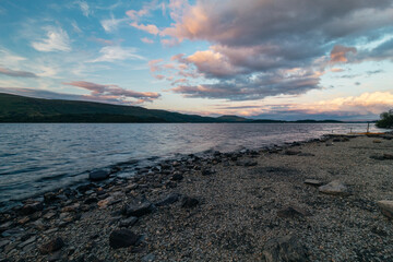 Canvas Print - A sunset over Loch Lomond in Scotland