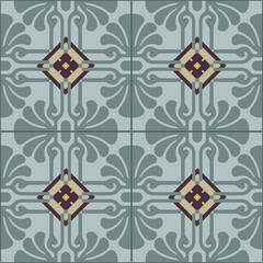 Canvas Print - Seamless tiled pattern. Vintage Art Deco style. Geometric decorative background.