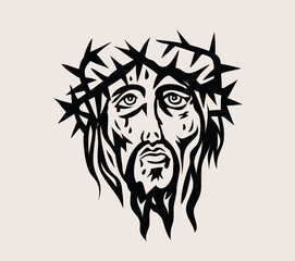 Jesus Face Icon, art vector design