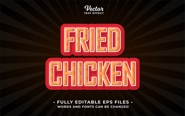Wall Mural - fried chicken text effect editable eps cc