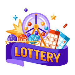 Wall Mural - Lottery and bingo illustration. Concept for online games.