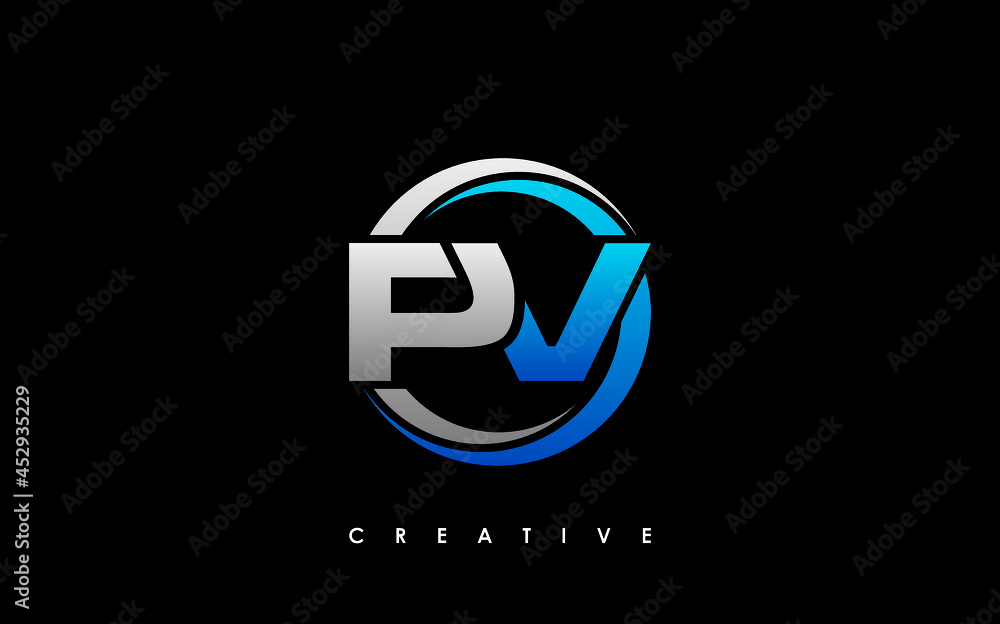 PV Letter Initial Logo Design Template Vector Illustration Stock Vector ...