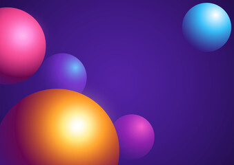 Poster - Abstract background of colourful spheres