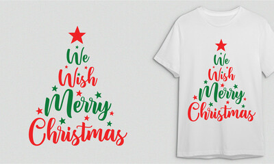 we wish merry christmas, christmas t-shirt design, christmas, vector artwork