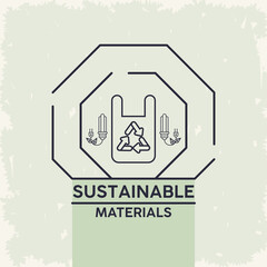 Wall Mural - sustainable material stamp