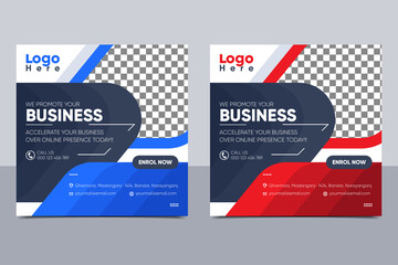 Wall Mural - business promotion social media post design for facebook and instagram