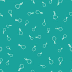 Poster - Green Magnifying glass icon isolated seamless pattern on green background. Search, focus, zoom, business symbol. Vector