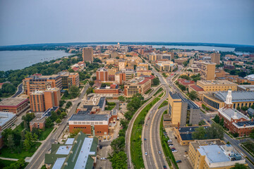 Wall Mural - Aerial View of a large University in Madison, Wisconsin
