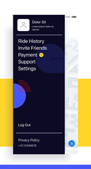 Wall Mural - design of the mobile application, ui, ux. gui taxi app with login and password input, and screens wi
