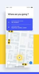 Wall Mural - design of the mobile application, ui, ux. gui taxi app with login and password input, and screens wi