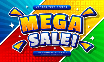 Mega sale editable text style effect themed sales promotion