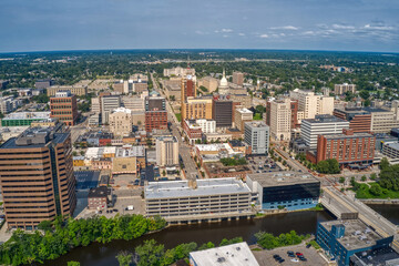 Wall Mural - Aerial View of Downtown Lansing, Michigan during Summer