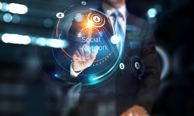 Aufkleber - Social Web Network Concept . Mixed media