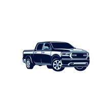 Pick Up Truck Isolated Vector