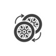 Car wheel changing vector icon