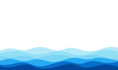 Wall Mural - Blue flowing river ocean wave fluid layered vector background illustration