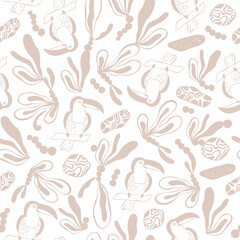 Wall Mural - Tropical birds seamless pattern. Vector background.