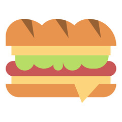 Sticker - sandwich flat icon