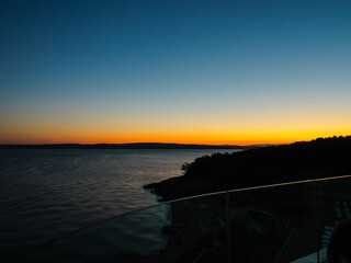 Canvas Print - Sunset in Croatia Beach Novi Vinodolski