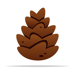 Wall Mural - Cartoon pine cone vector isolated illustration