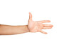 © White Background Guy - Close up of open hand gesture isolated with white background