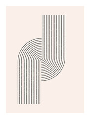 Wall Mural - abstract wall art. inspired by mid century modern design contemporary vector geometric background. m