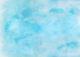 Wall Mural - watercolor illustration art abstract light blue color texture background, hand drawn