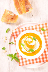 Wall Mural - bowl of soup and cream