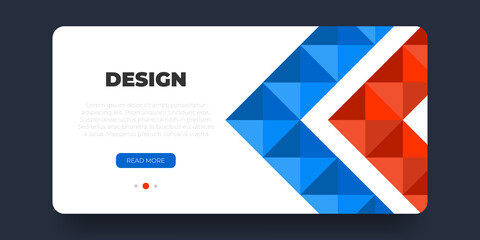 Horizontal abstract geometric banner. Vector mockup.