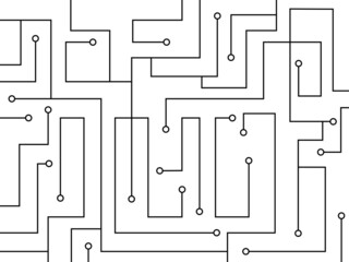 Wall Mural - Simple abstract design of black lines and nodes, vector illustration