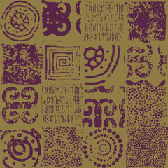 Poster - Tribal style patchwork pattern. Vector image