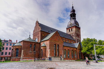 Poster - view of the historic city center in Riga