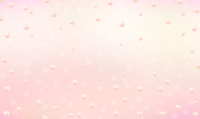 Beautiful shiny pearls pattern on soft pink background. Pearl beads on soft pink background. Vector for web design, advertising poster, sale banner, beauty sphere, spa illustration. Vector EPS10