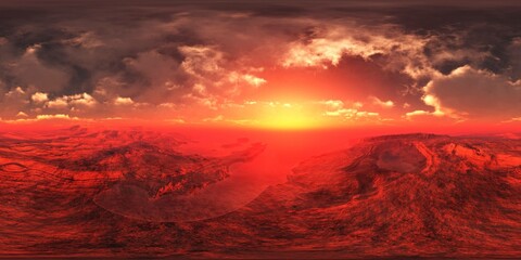 Wall Mural - mars, hdri, environment map , round panorama, spherical panorama, equidistant projection, 360 high r