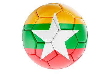 Poster - Soccer ball or football ball with Myanmar flag, 3D rendering