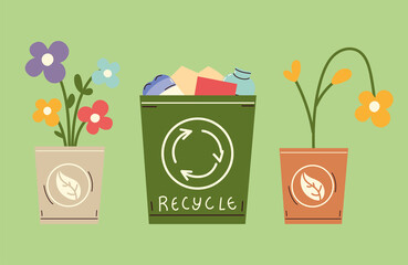 Poster - recycling and ecological set