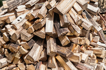 Wall Mural - A pile of chopped fire wood, bacground.