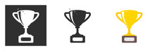 First Prize Gold Trophy Icon,prize Gold Trophy, Winner, First Prize, Vector Illustration And Icon