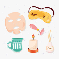 Sticker - six home spa icons