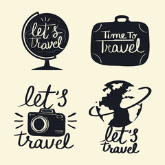 Wall Mural - four travel quotes