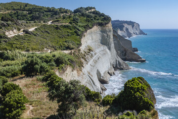 Sticker - One of the cliffs of Cape Drastis at the northwest tip of Greek Island of Corfu