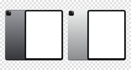 Wall Mural - front and back side tablet. mockup screen tablet with blank screen. realistic vector illustration. e