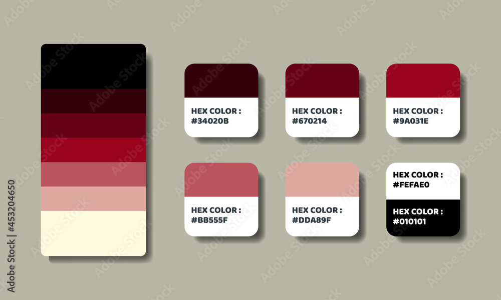 red color palettes pantone swatch sets Stock Vector | Adobe Stock