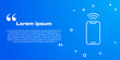 © Kostiantyn - White line Smartphone with free wi-fi wireless connection icon isolated on blue background. Wireless technology, wi-fi connection, wireless network. Vector