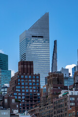 Wall Mural - New York, NY - USA - July 30, 2021: Vertical view of the iconic Citigroup Center (formerly Citicorp Center) is an office skyscraper in the Midtown Manhattan