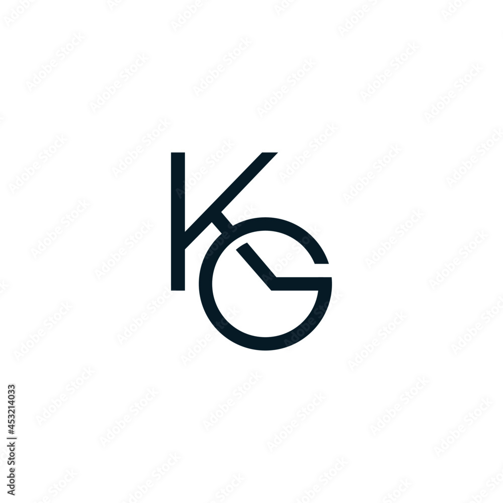 initial letter kg monogram logo design. minimal vector graphic alphabet ...