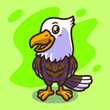 Cute eagle mascot illustration design