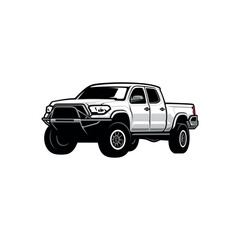 pick up truck isolated vector best for illustration or logo design