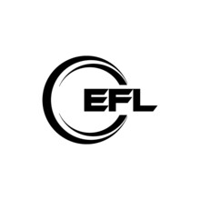 EFL Letter Logo Design With White Background In Illustrator, Vector Logo Modern Alphabet Font Overlap Style. Calligraphy Designs For Logo, Poster, Invitation, Etc.