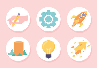 Canvas Print - progress success icon set